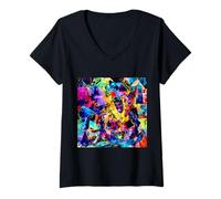 Womens Abstract Sky V-Neck T-Shirt