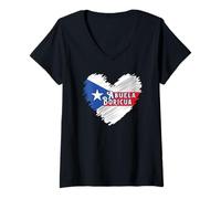 Womens Abuela Boricua Puerto Rican Grandma V-Neck T-Shirt