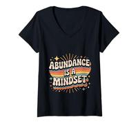Womens Abundance is A Mindset Wealth Growth Positivity - V-Neck T-Shirt