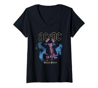 Women's AC/DC Distressed Hells Bells Angus V-Neck T-Shirt