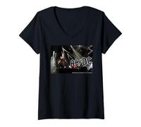 Women's AC/DC Live Stage Lightning Bolt Rock Energy Icon V-Neck T-Shirt
