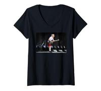 Women's AC/DC Live Stage Schoolboy Guitar Riff Energy V-Neck T-Shirt