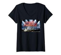 Women's AC/DC Live Tour Stage Rock Concert Pyro Lights Energy V-Neck T-Shirt