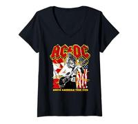 Women's AC/DC North American Tour 1980 Vintage Rock V-Neck T-Shirt