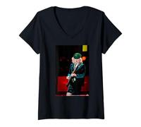 Women's AC/DC Rock Icon Schoolboy Guitar Solo Stage A Live V-Neck T-Shirt