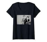 Women's AC DC Rock Legend Schoolboy Guitar Riff Power Stage Energy V-Neck T-Shirt