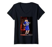 Women's AC DC Rock Legend Schoolboy Guitar Solo Stage V-Neck T-Shirt