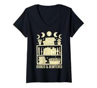 Womens Academia - Booked and Bewitched V-Neck T-Shirt