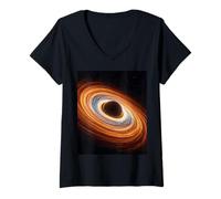 Women's Accretion Disk Black Hole Plasma Astrophysics Concept V-Neck T-Shirt