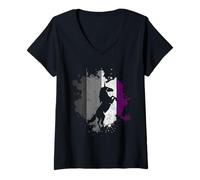 Womens Ace Pride Asexual Unicorn Pride Month LGBTQ Asexual V-Neck T-Shirt