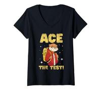 Womens Ace The Test Testing Score Exam Teacher Test Day V-Neck T-Shirt
