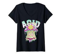 Women's Acid Trip Magic Mushroom Funny LSD Grass Stoner V-Neck T-Shirt