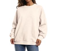 Womens Acid Wash Oversized Sweatshirt Long Sleeve Crew Neck Jumper | soft cotton blend, vintage acid wash finish, relaxed loose fit, ribbed cuffs and hem, casual pullover for streetwear