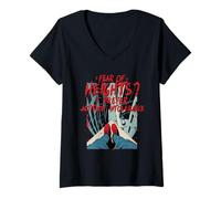 Womens Acrophobia Fear of Heights Vertigo V-Neck T-Shirt