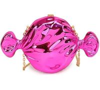 Women's Acrylic Candy Shaped Purse Kawaii Funny Colorful Sweets Chain Shoulder Clutch Halloween Novelty Crossbody Bag(Rose)