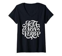 Women's Acta Non Verba Deeds Speak Louder Than Words V-Neck T-Shirt