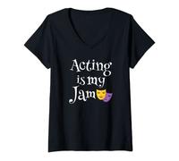 Womens Acting is my Jam Funny Actress or Actor Gift V-Neck T-Shirt