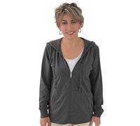 Women's Active Casual Thin Cotton Zip Up Hoodie Jacket, Charcoal Grey, Medium