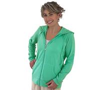 Women's Active Casual Thin Cotton Zip Up Hoodie Jacket, Mint, Medium