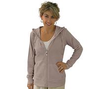Women's Active Casual Thin Cotton Zip Up Hoodie Jacket, Taupe, Medium