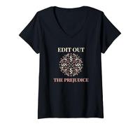Women's Activist Edit Out The Prejudice Social Justice V-Neck T-Shirt