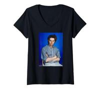 Womens Actor Gary Oldman Air Force One Dracula by Michael Grecco V-Neck T-Shirt