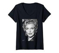 Womens Actress Marilyn Monroe Film Star at The Savoy London 1956 V-Neck T-Shirt