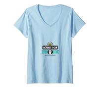 Womens Actually I Can Feminism Girl Power Women Empowerment V-Neck T-Shirt