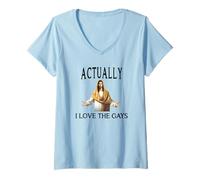 Women's Actually I Love the Gays V-Neck T-Shirt