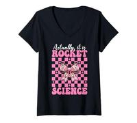 Womens Actually It is Rocket Science Aerospace Engineer Engineering V-Neck T-Shirt