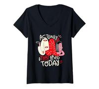 Womens Actually Not That Tired Today - Weird Positivity Art V-Neck T-Shirt