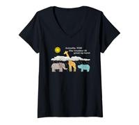 Womens Actually yes The Weather is Great up here V-Neck T-Shirt