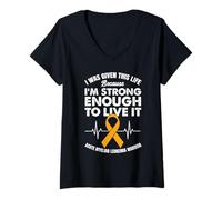 Women's Acute myeloid Leukemia Warrior V-Neck T-Shirt