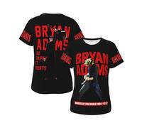 Women's Adams Canadian Rock Singer Bryan T-Shirts Stylish Short Sleeve Summer Tees Multi-Sided Printed Shirt Multicoloured S