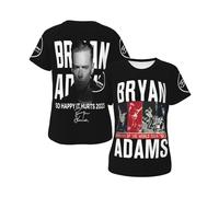Women's Adams Canadian Rock Singer Bryan T-Shirts Stylish Short Sleeve Summer Tees Multi-Sided Printed Shirt Multicoloured XXL