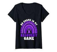 Women's Addiction Awareness Drug Addiction Overdose Awareness Day V-Neck T-Shirt