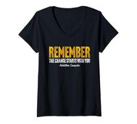 Women's Addiction Counselor Remember Mental Health Substance Abuse V-Neck T-Shirt