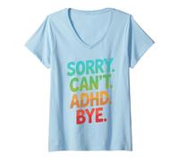 Womens ADHD Awareness Neurodiverse V-Neck T-Shirt