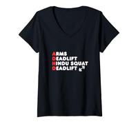 Women's ADHD Funny Gym Workout Fitness Humor Weightlifting V-Neck T-Shirt