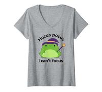 Women's ADHD Humor Hyperactivity Disorder Hocus Pocus I Cant Focus V-Neck T-Shirt