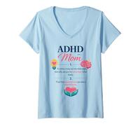 Women's ADHD Mom Definition Creative Beautiful Mind Mothers Day V-Neck T-Shirt