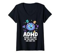 Women's ADHD Why Finish One Task When You Can Start Five Awareness V-Neck T-Shirt