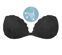 Women's Adhesive Bra Push Up Strapless Bra Adhesive Bra Backless Bra Lace Bra Reusable Nipple Covers for Backless Clothing Swimsuit Bridal Dress Evening Dress Comfort Bras for Women Black
