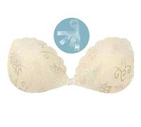 Women's Adhesive Bra Push Up Strapless Bra Adhesive Bra Backless Bra Lace Bra Reusable Nipple Covers for Backless Clothing Swimsuit Bridal Dress Evening Dress Comfort Bras for Women Beige