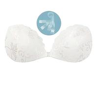 Women's Adhesive Bra Push Up Strapless Bra Adhesive Bra Backless Bra Lace Bra Reusable Nipple Covers for Backless Clothing Swimsuit Bridal Dress Evening Dress Comfort Bras for Women White