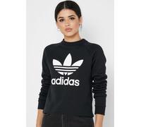 (UK6) Womens adidas Originals Trefoil Crew Sweatshirt Black UK6 UK8 DV2612