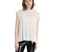 Womens Adidas Tank Top Beige Pleated T-shirt XXS