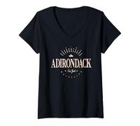 Womens Adirondack Mountains New York Modern - The Adirondacks NY V-Neck T-Shirt