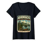 Women's Adirondacks New York Gift Adirondacks Vacation V-Neck T-Shirt