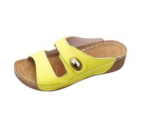 Womens Adjustable Buckle Slide Sandals, Ladies Comfort Open Toe Slide On Slippers, Open-Toed Platform Slippers, Comfortable Quick-Drying Non-Slip Shoes for Indoor Rest And Lounge Time